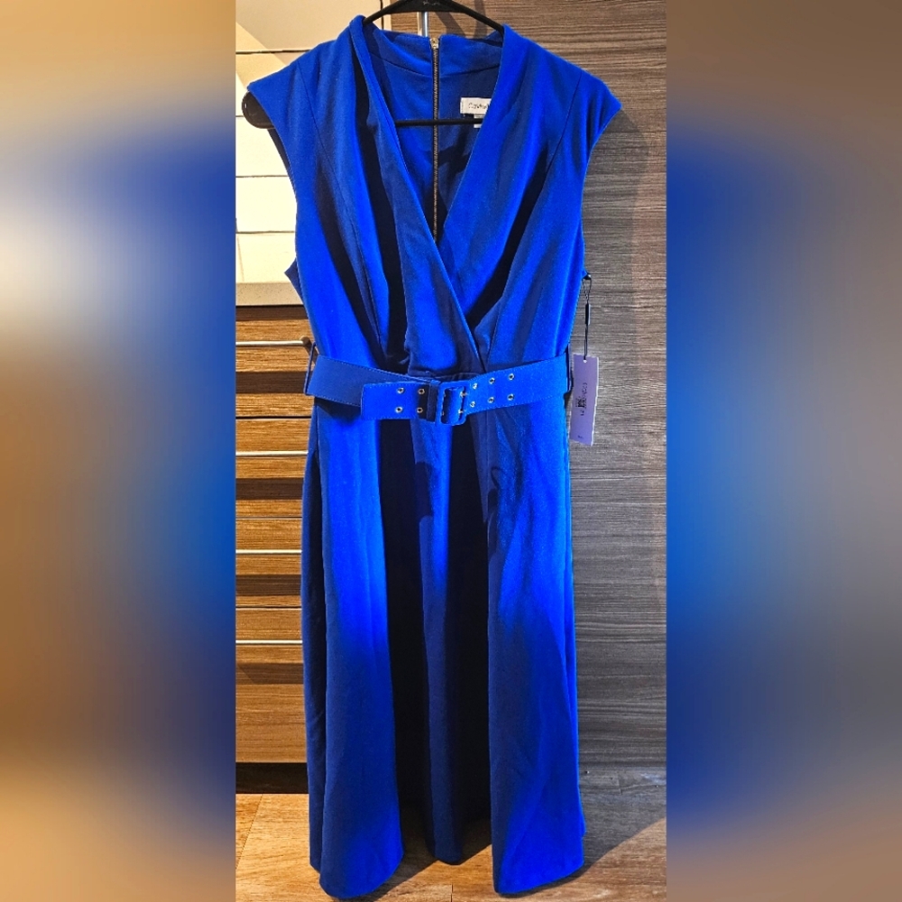 Perfect Length Blue Calvin Klein Dress w/Belt